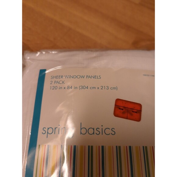 Spring Basics Sheer Window Panels White 120” X 84” - Picture 3 of 9